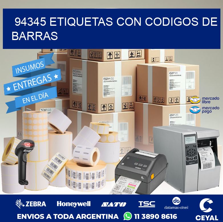 94345 ETIQUETAS CON CODIGOS DE BARRAS