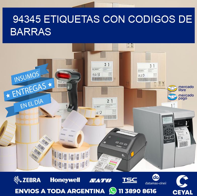 94345 ETIQUETAS CON CODIGOS DE BARRAS