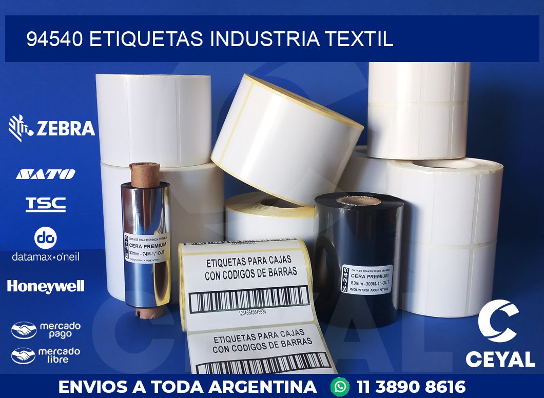 94540 ETIQUETAS INDUSTRIA TEXTIL