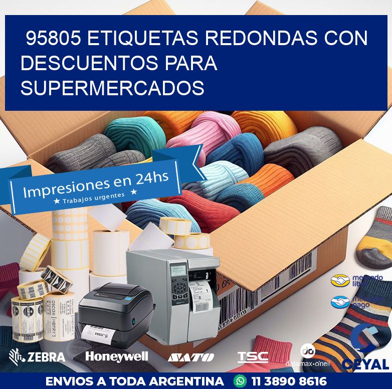 95805 ETIQUETAS REDONDAS CON DESCUENTOS PARA SUPERMERCADOS