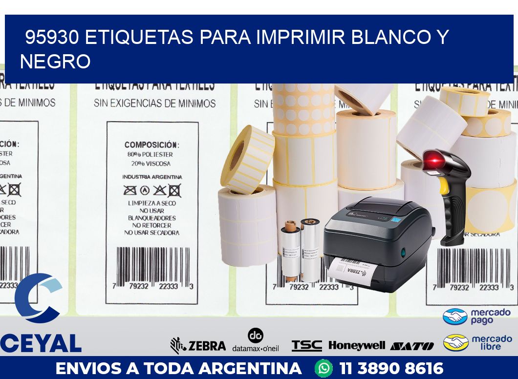 95930 ETIQUETAS PARA IMPRIMIR BLANCO Y NEGRO