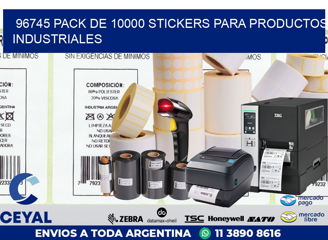 96745 PACK DE 10000 STICKERS PARA PRODUCTOS INDUSTRIALES