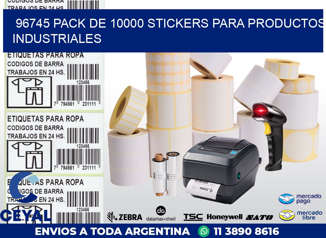 96745 PACK DE 10000 STICKERS PARA PRODUCTOS INDUSTRIALES