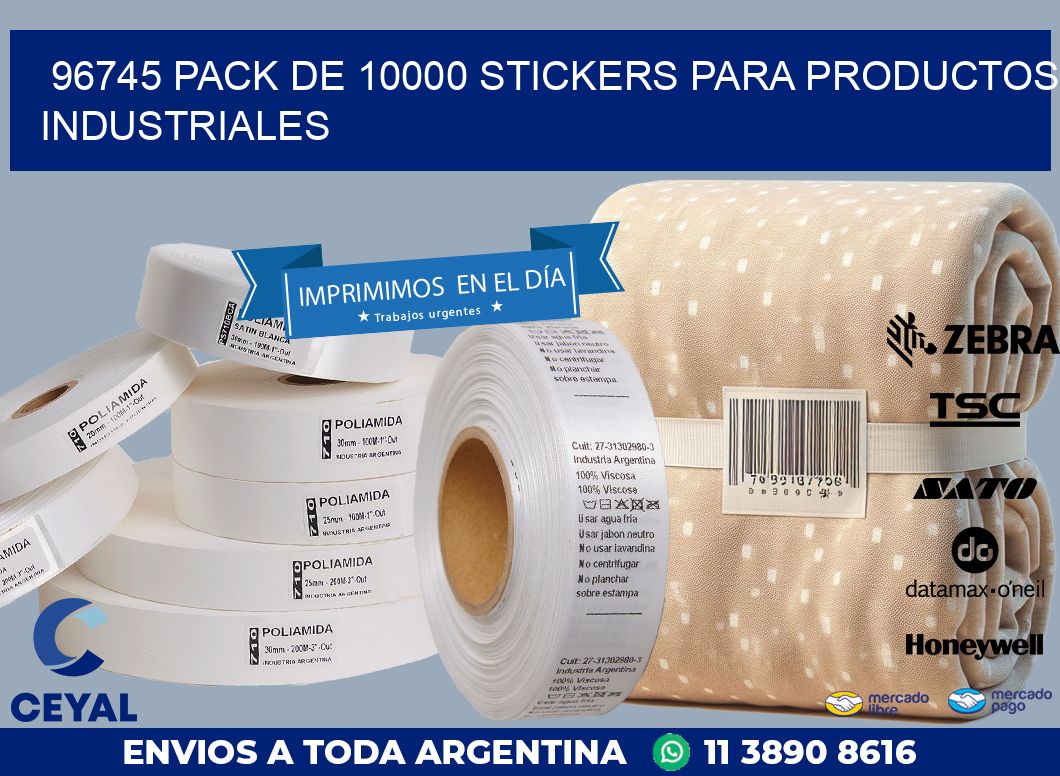 96745 PACK DE 10000 STICKERS PARA PRODUCTOS INDUSTRIALES