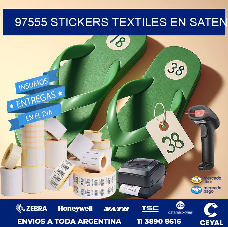 97555 STICKERS TEXTILES EN SATEN