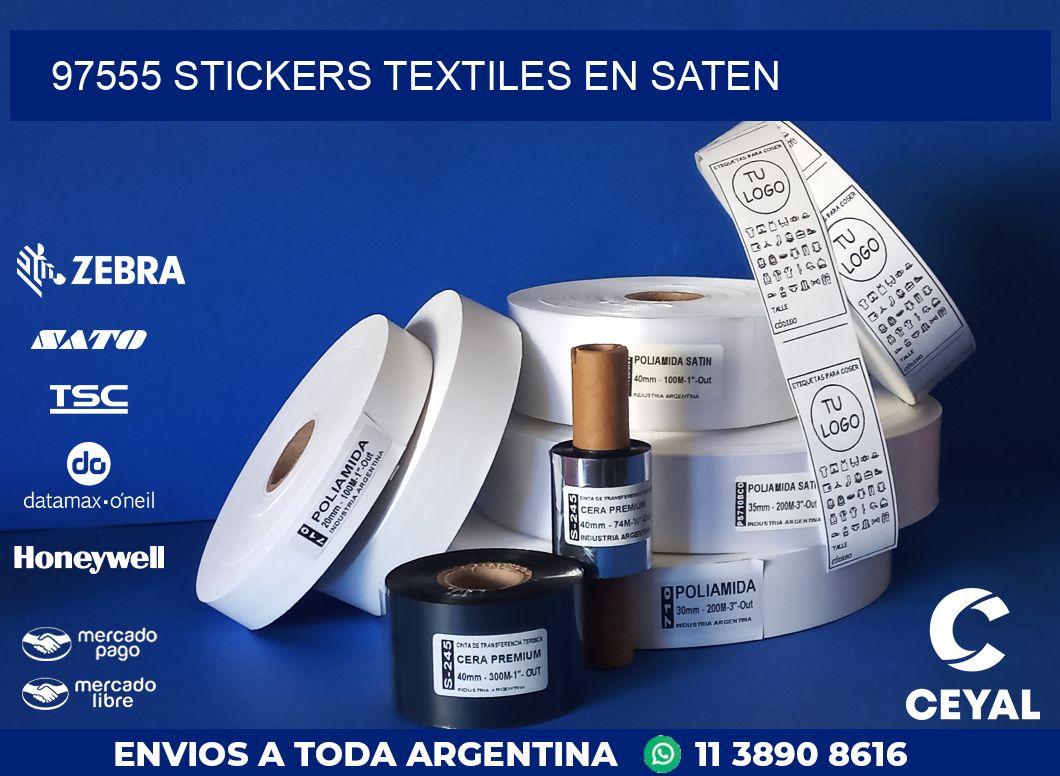 97555 STICKERS TEXTILES EN SATEN