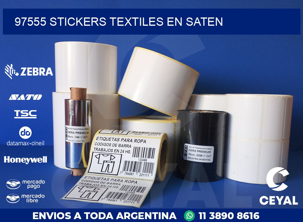 97555 STICKERS TEXTILES EN SATEN