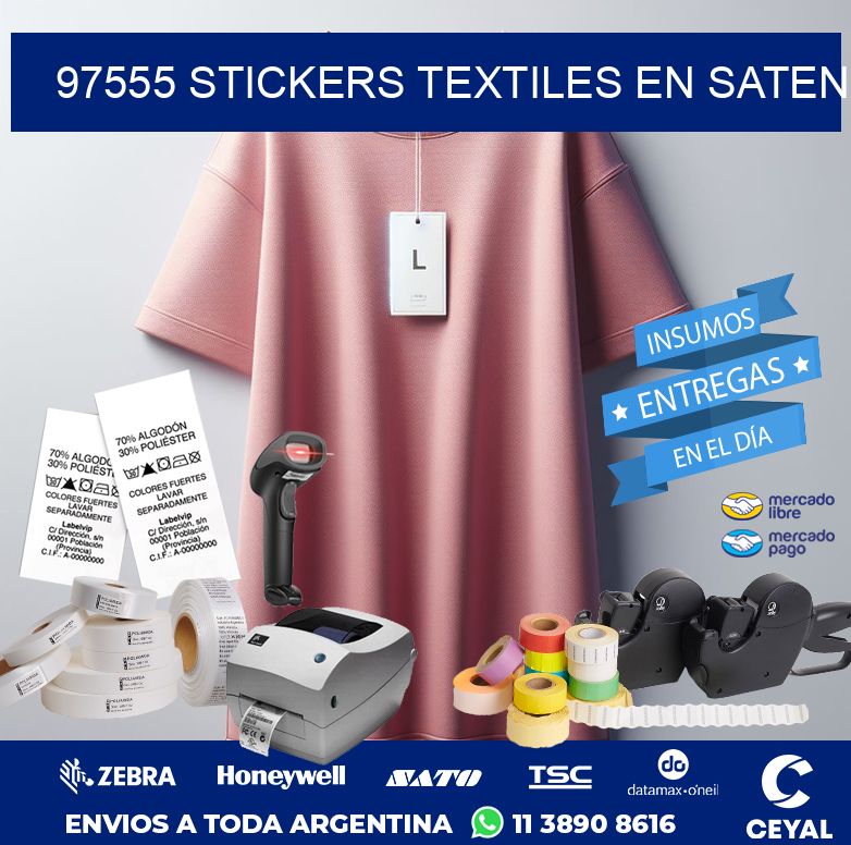 97555 STICKERS TEXTILES EN SATEN