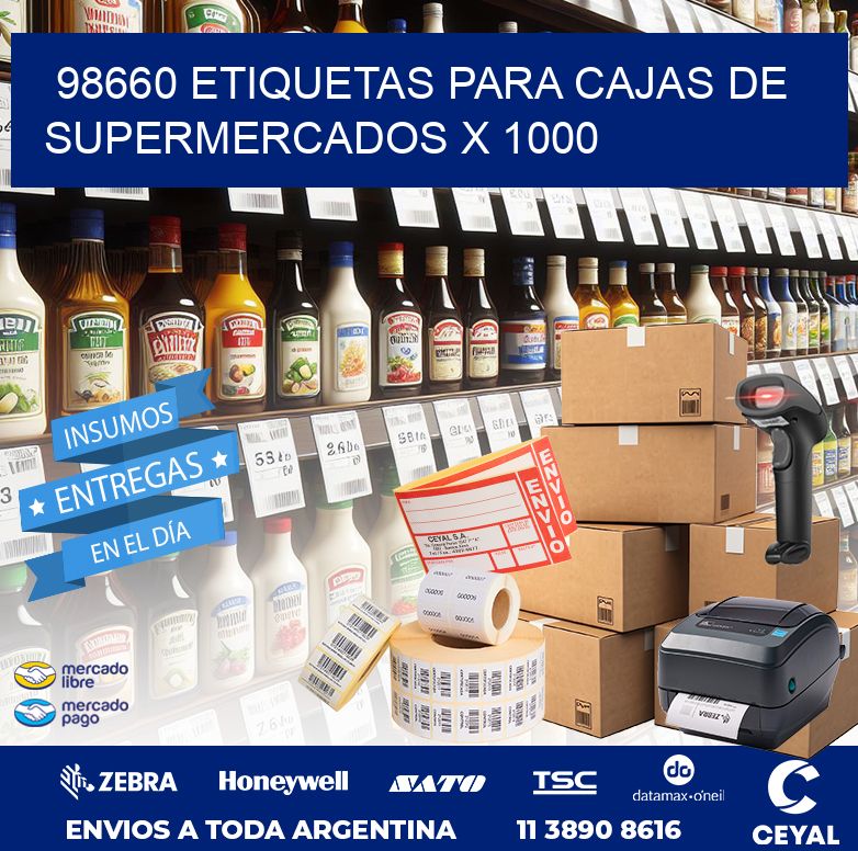 98660 ETIQUETAS PARA CAJAS DE SUPERMERCADOS X 1000