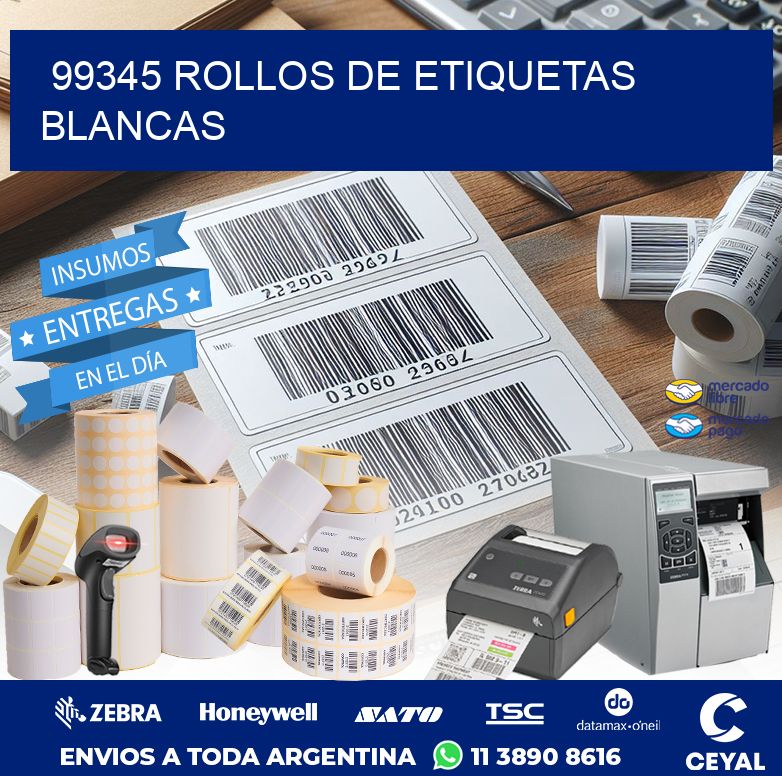 99345 ROLLOS DE ETIQUETAS BLANCAS