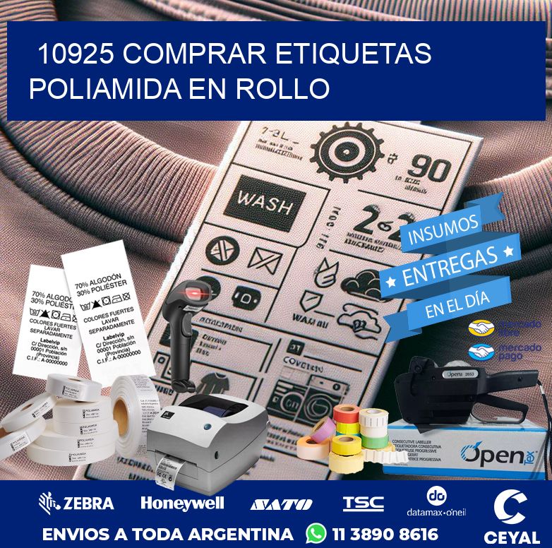 10925 COMPRAR ETIQUETAS POLIAMIDA EN ROLLO