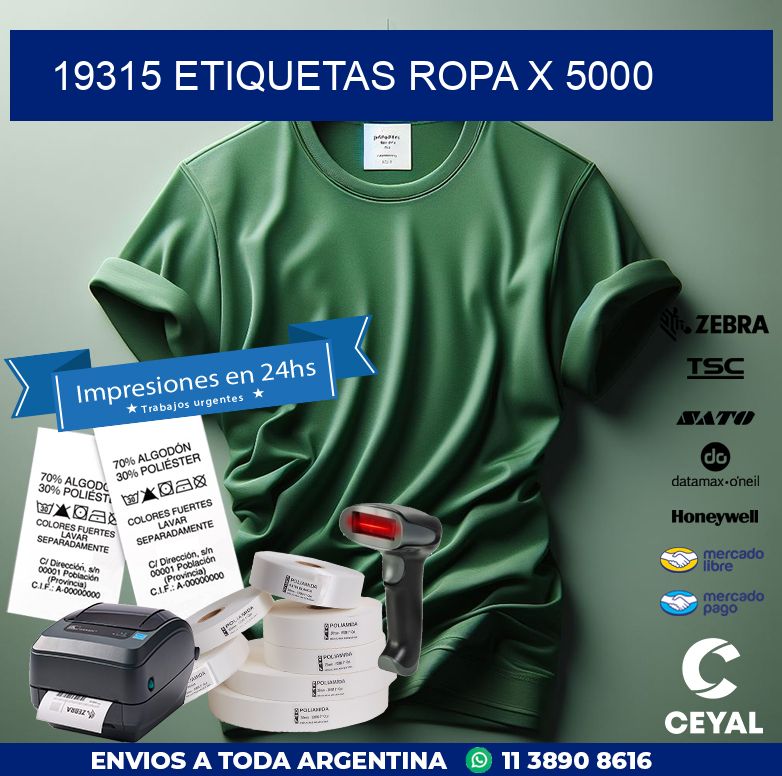 19315 ETIQUETAS ROPA X 5000