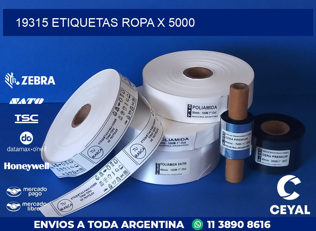 19315 ETIQUETAS ROPA X 5000