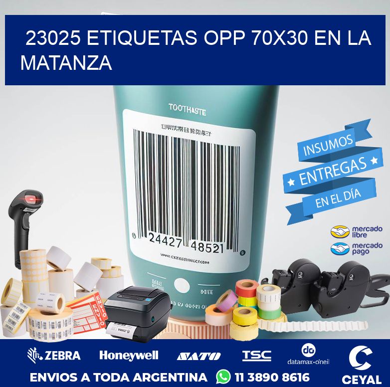23025 ETIQUETAS OPP 70X30 EN LA MATANZA