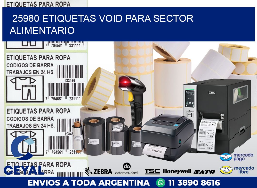 25980 ETIQUETAS VOID PARA SECTOR ALIMENTARIO