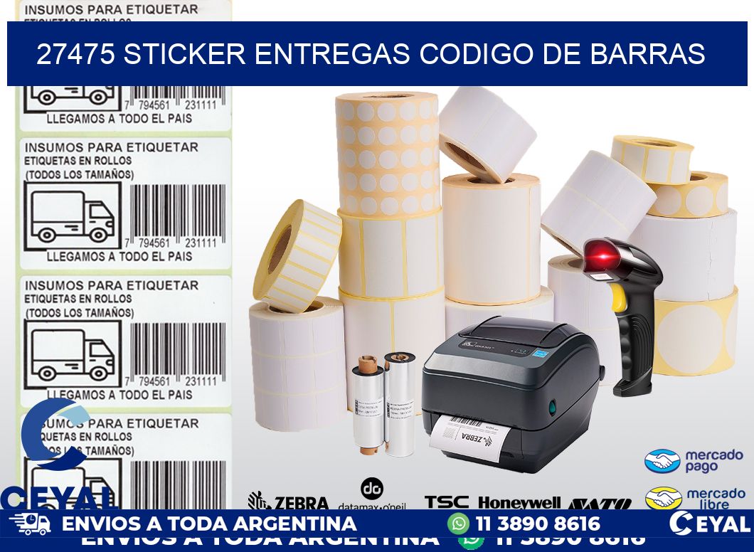 27475 STICKER ENTREGAS CODIGO DE BARRAS