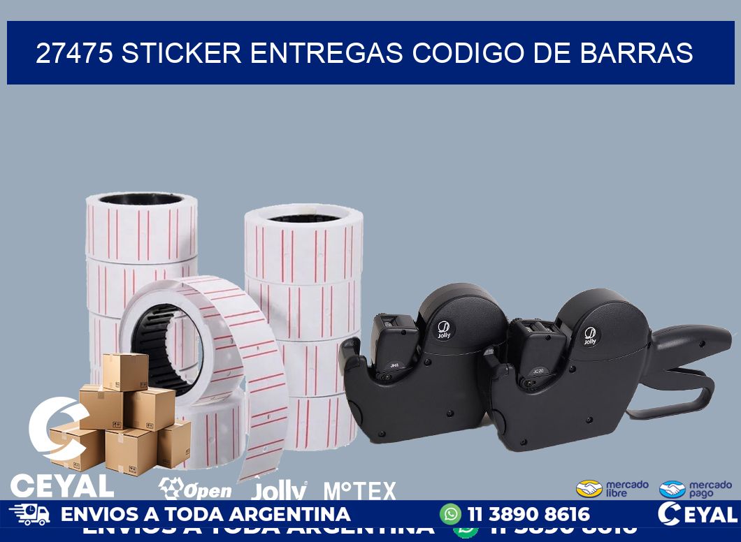 27475 STICKER ENTREGAS CODIGO DE BARRAS