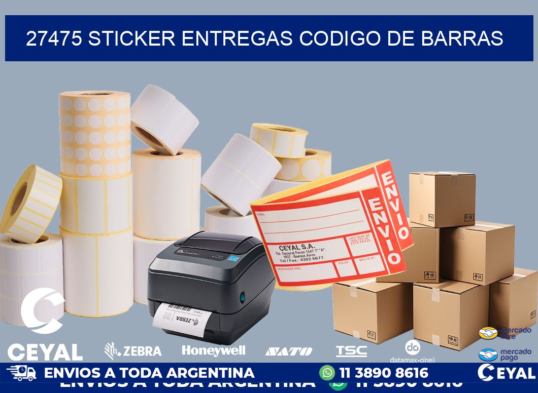 27475 STICKER ENTREGAS CODIGO DE BARRAS