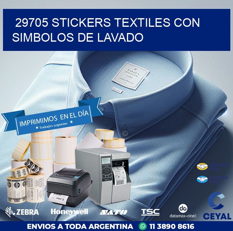 29705 STICKERS TEXTILES CON SIMBOLOS DE LAVADO