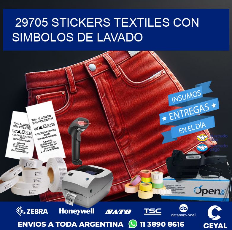 29705 STICKERS TEXTILES CON SIMBOLOS DE LAVADO