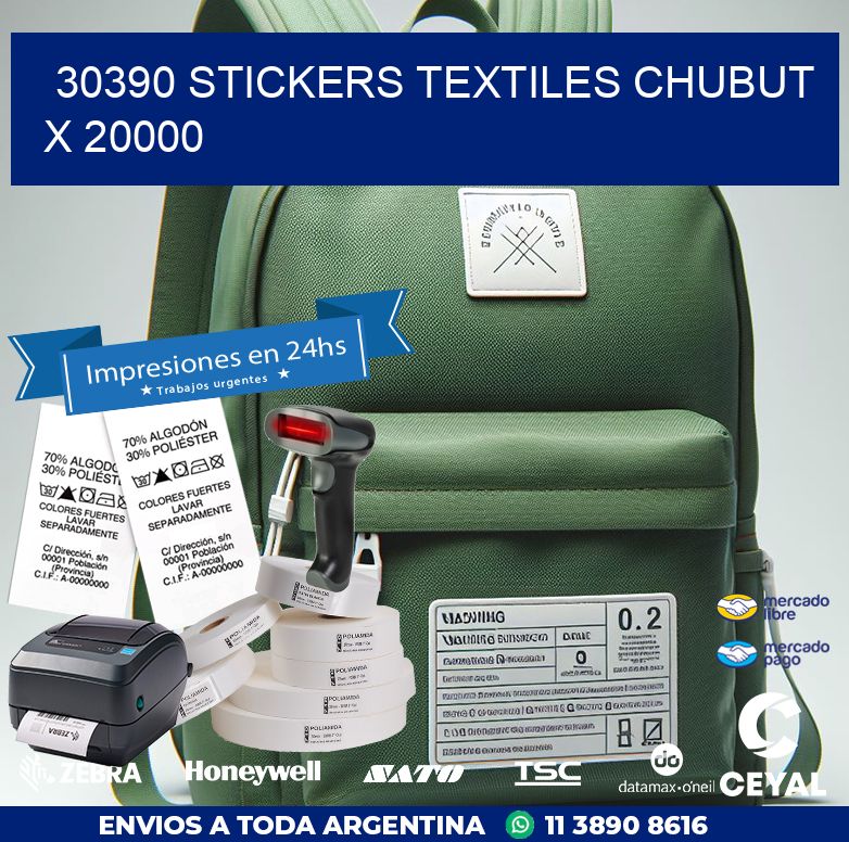 30390 STICKERS TEXTILES CHUBUT X 20000