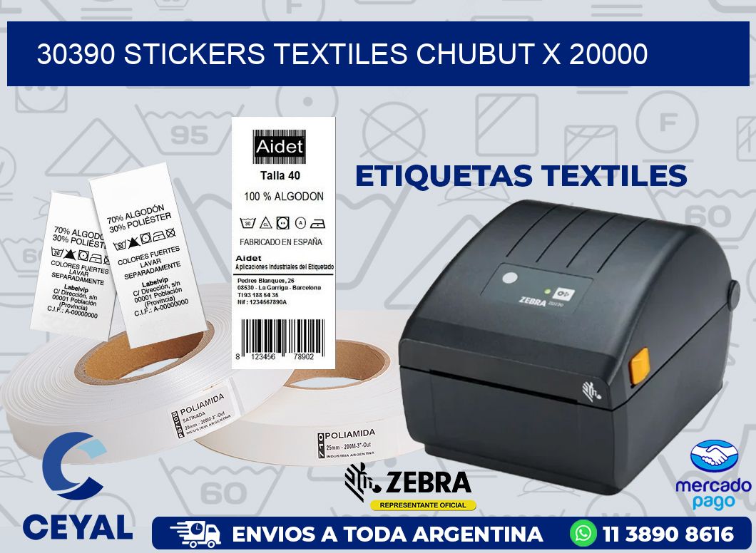 30390 STICKERS TEXTILES CHUBUT X 20000