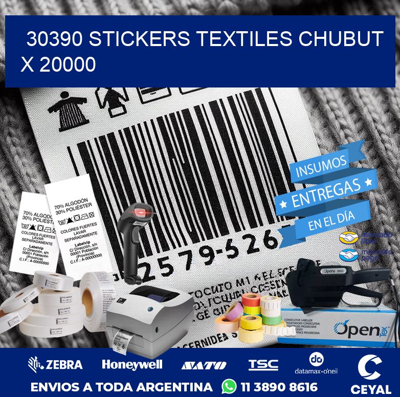 30390 STICKERS TEXTILES CHUBUT X 20000