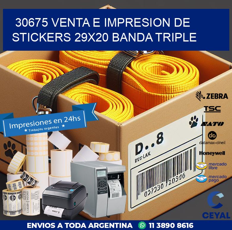 30675 VENTA E IMPRESION DE STICKERS 29X20 BANDA TRIPLE