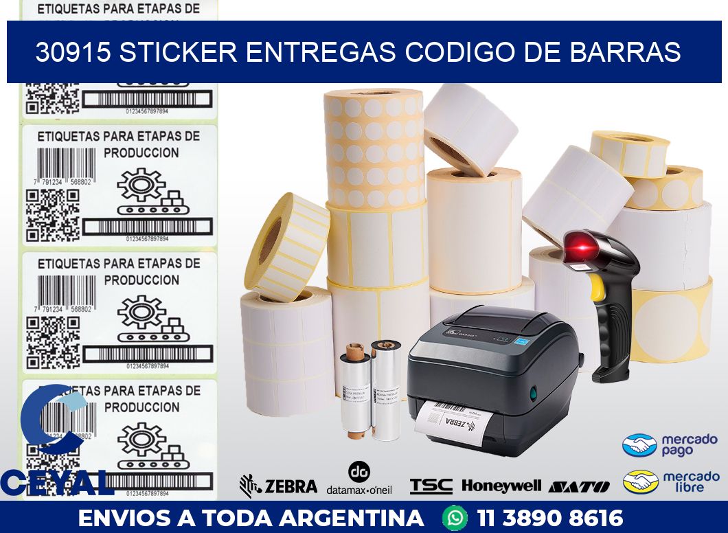 30915 STICKER ENTREGAS CODIGO DE BARRAS
