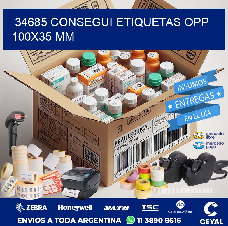 34685 CONSEGUI ETIQUETAS OPP 100X35 MM