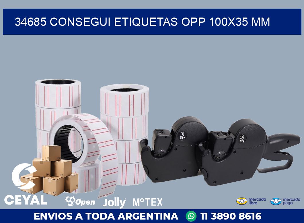 34685 CONSEGUI ETIQUETAS OPP 100X35 MM