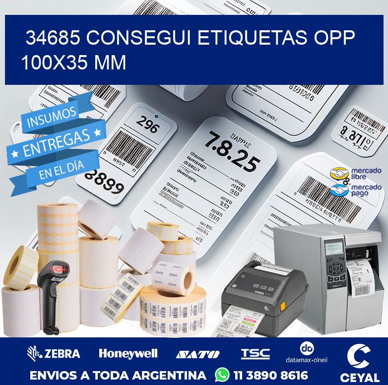 34685 CONSEGUI ETIQUETAS OPP 100X35 MM
