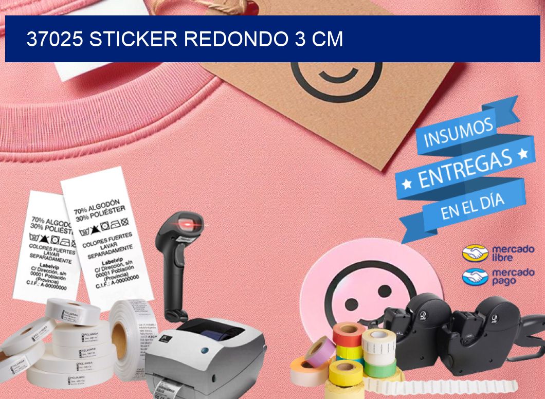 37025 STICKER REDONDO 3 CM
