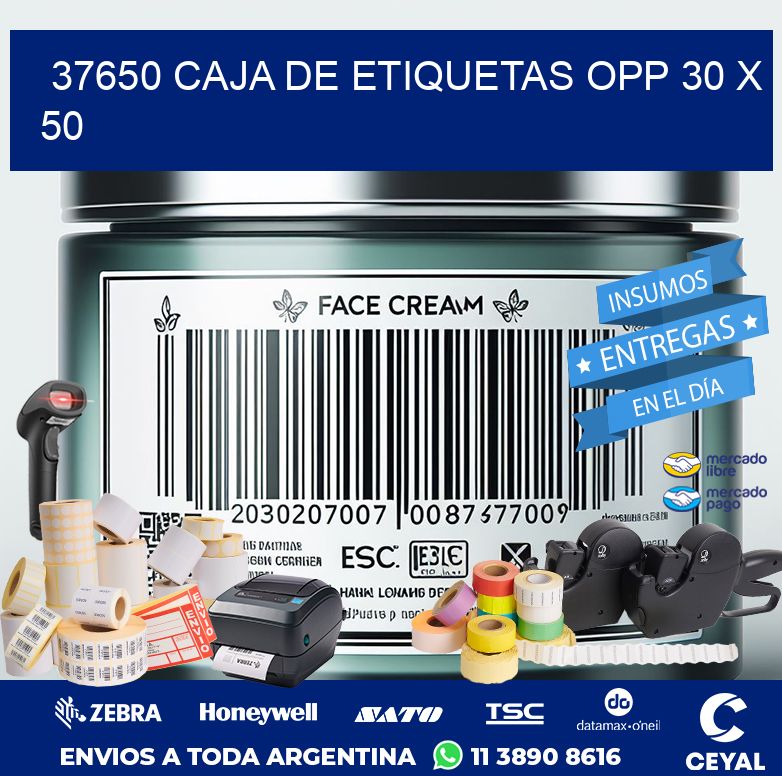 37650 CAJA DE ETIQUETAS OPP 30 X 50