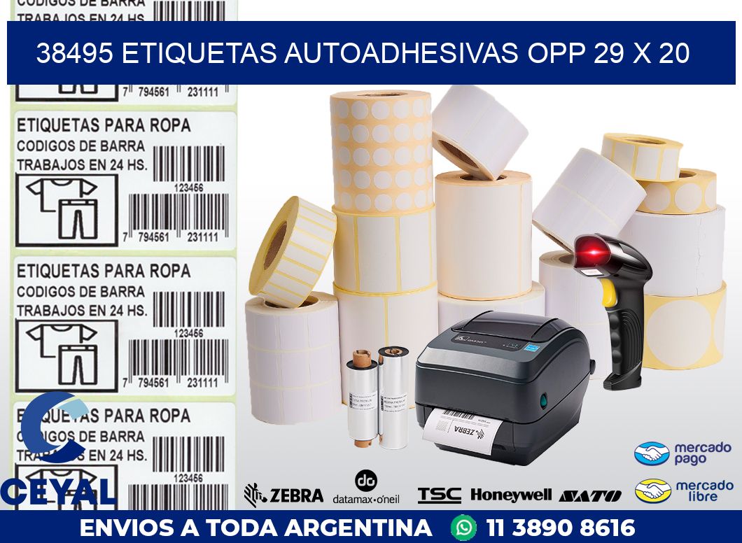 38495 ETIQUETAS AUTOADHESIVAS OPP 29 X 20
