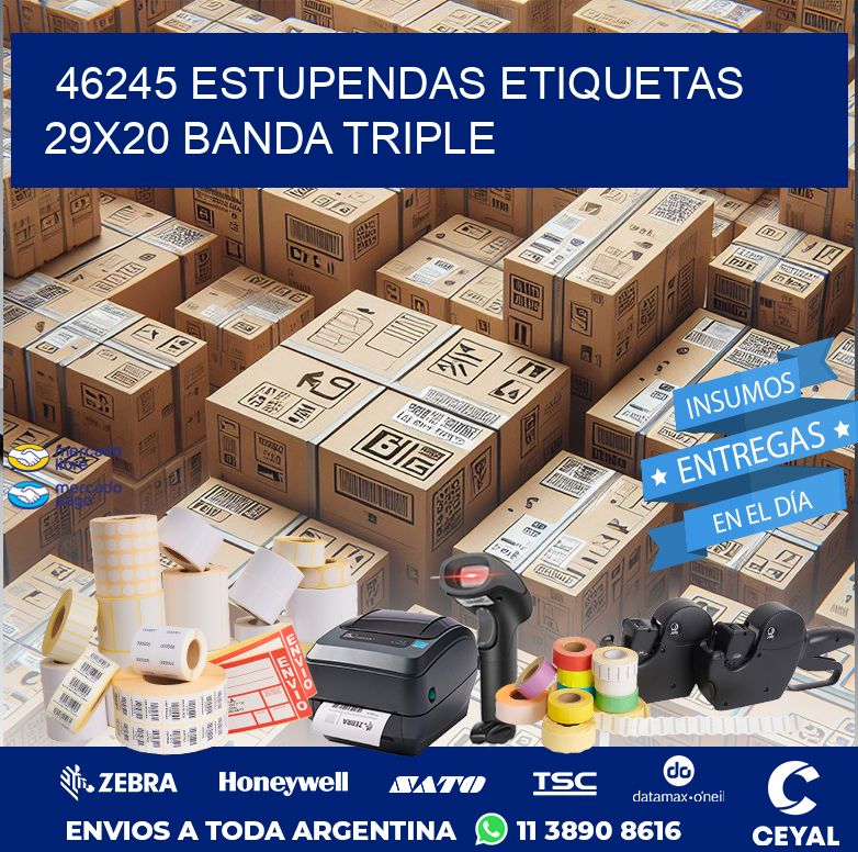 46245 ESTUPENDAS ETIQUETAS 29X20 BANDA TRIPLE