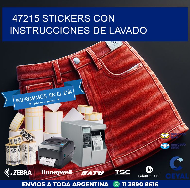 47215 STICKERS CON INSTRUCCIONES DE LAVADO