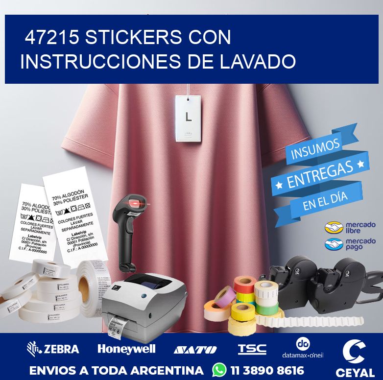 47215 STICKERS CON INSTRUCCIONES DE LAVADO