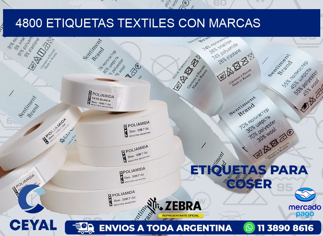 4800 ETIQUETAS TEXTILES CON MARCAS