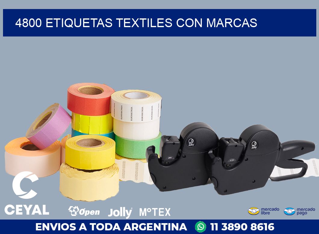 4800 ETIQUETAS TEXTILES CON MARCAS