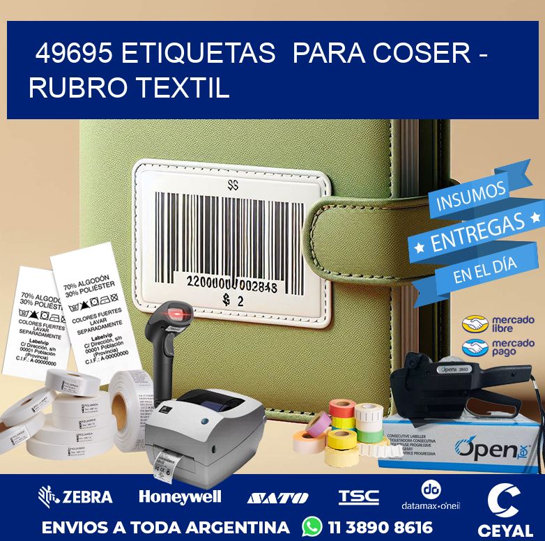 49695 ETIQUETAS  PARA COSER – RUBRO TEXTIL