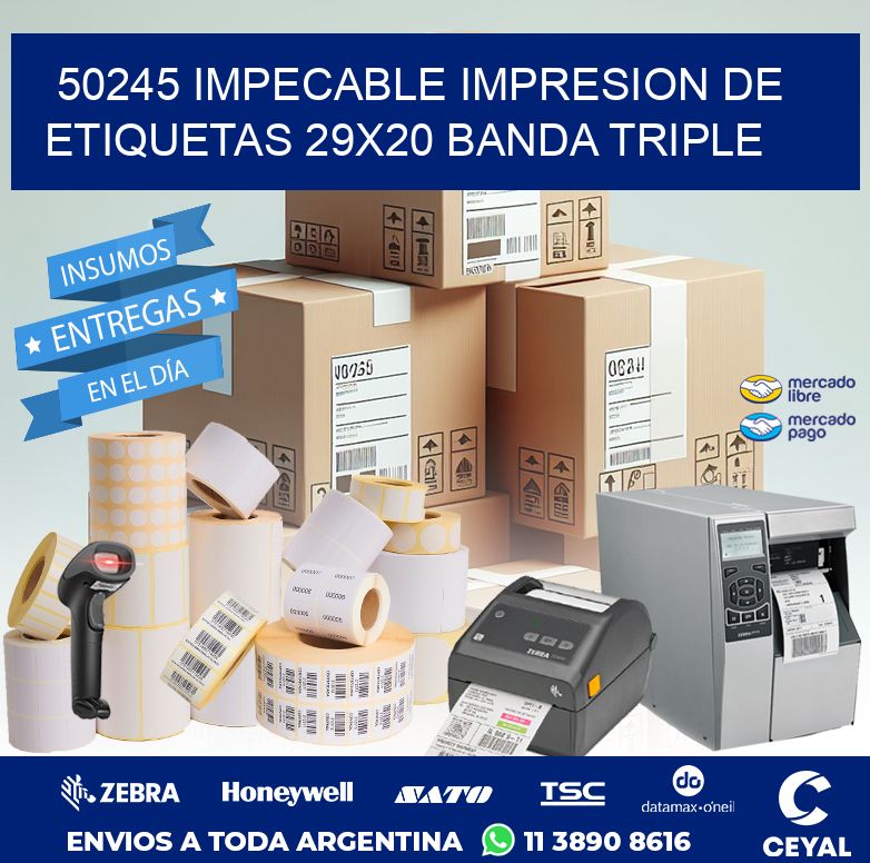 50245 IMPECABLE IMPRESION DE ETIQUETAS 29X20 BANDA TRIPLE