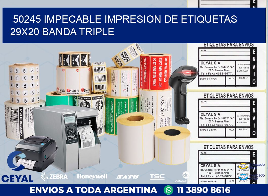 50245 IMPECABLE IMPRESION DE ETIQUETAS 29X20 BANDA TRIPLE