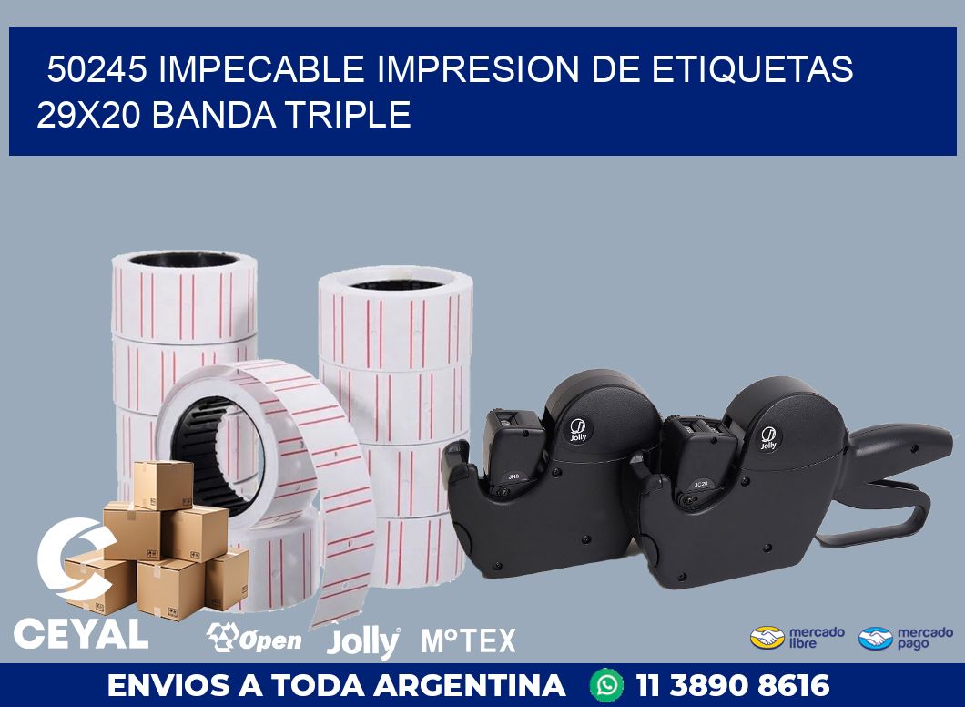 50245 IMPECABLE IMPRESION DE ETIQUETAS 29X20 BANDA TRIPLE