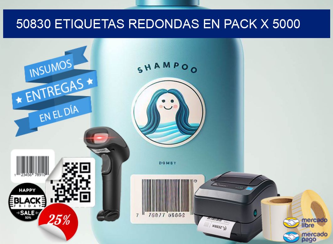 50830 ETIQUETAS REDONDAS EN PACK X 5000