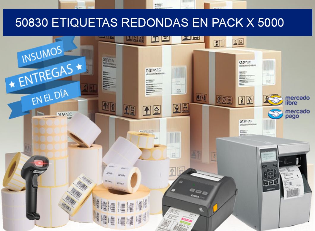 50830 ETIQUETAS REDONDAS EN PACK X 5000