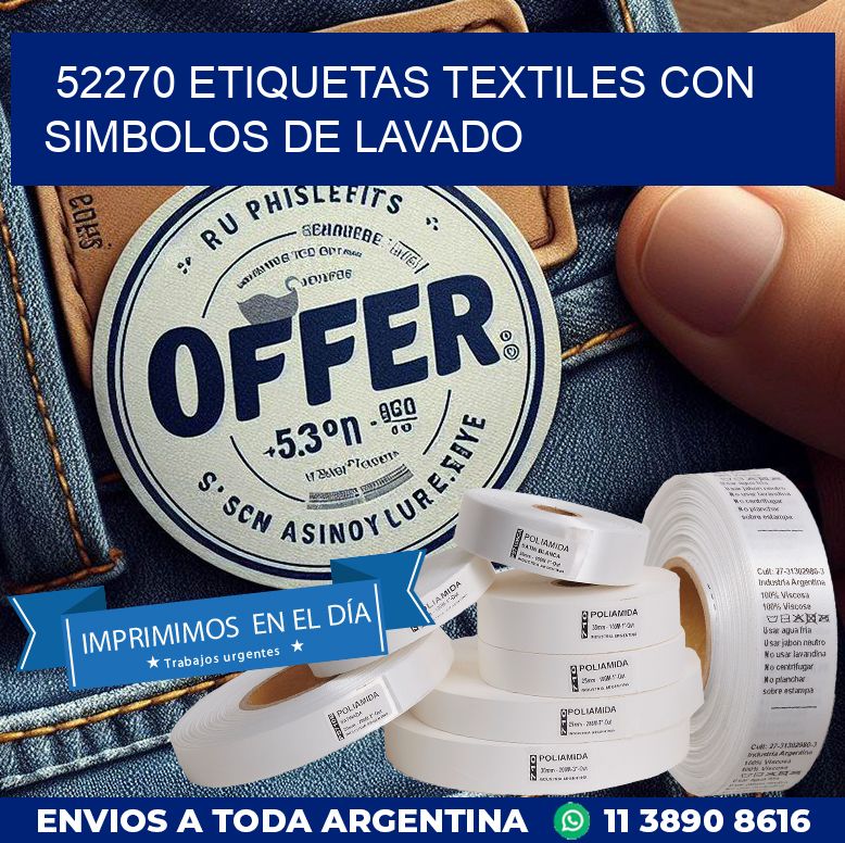 52270 ETIQUETAS TEXTILES CON SIMBOLOS DE LAVADO