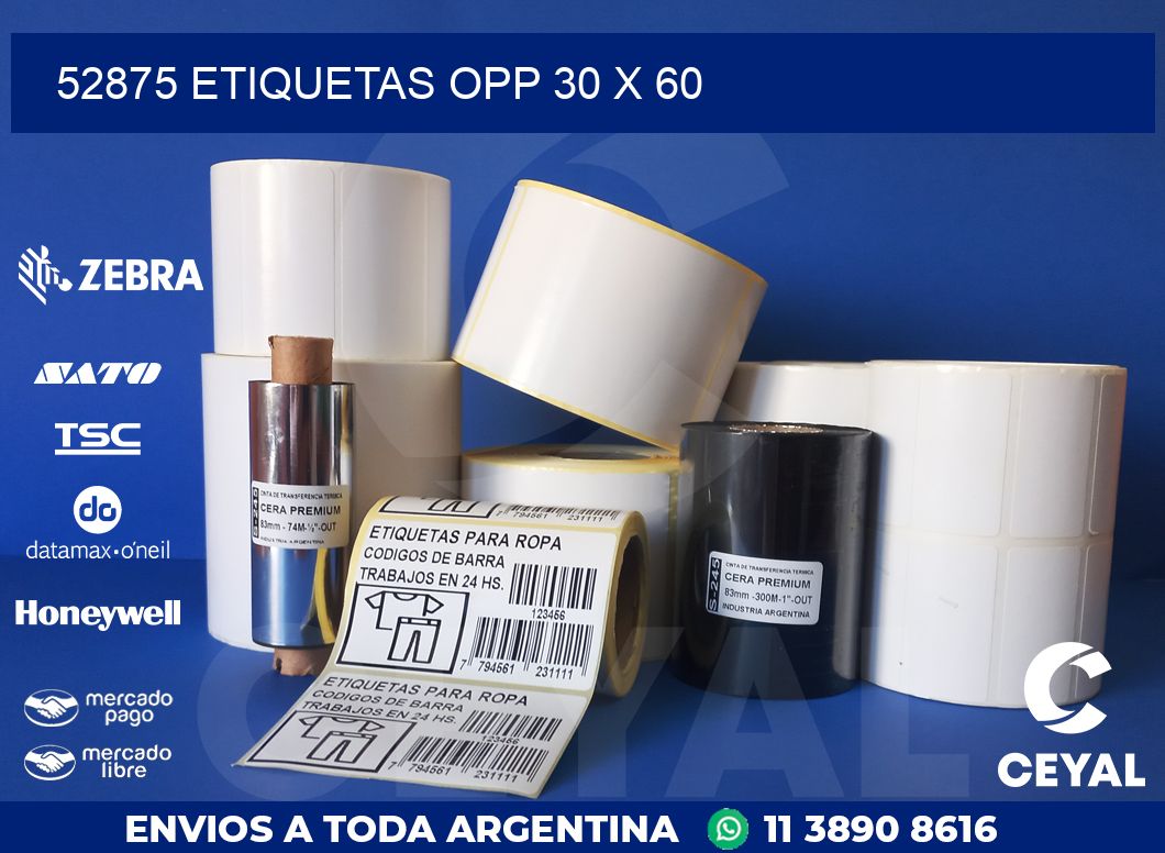 52875 ETIQUETAS OPP 30 X 60