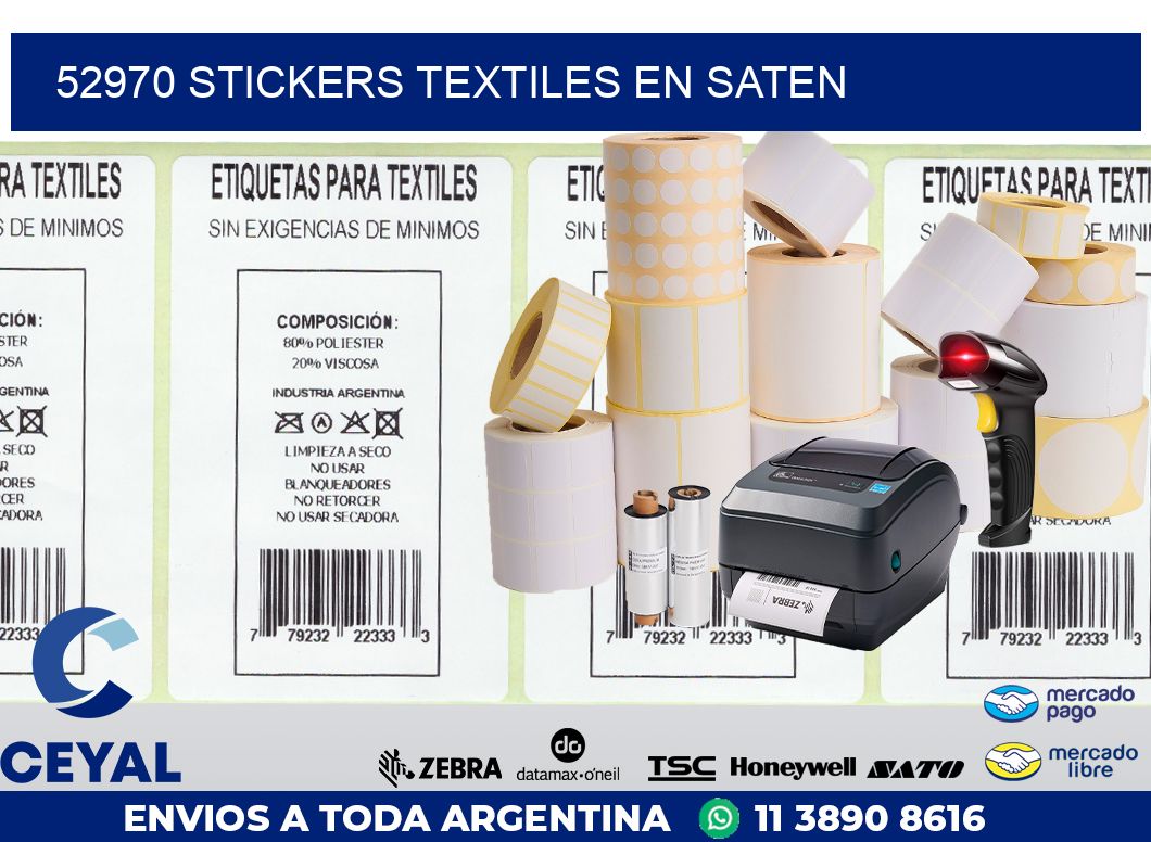 52970 STICKERS TEXTILES EN SATEN