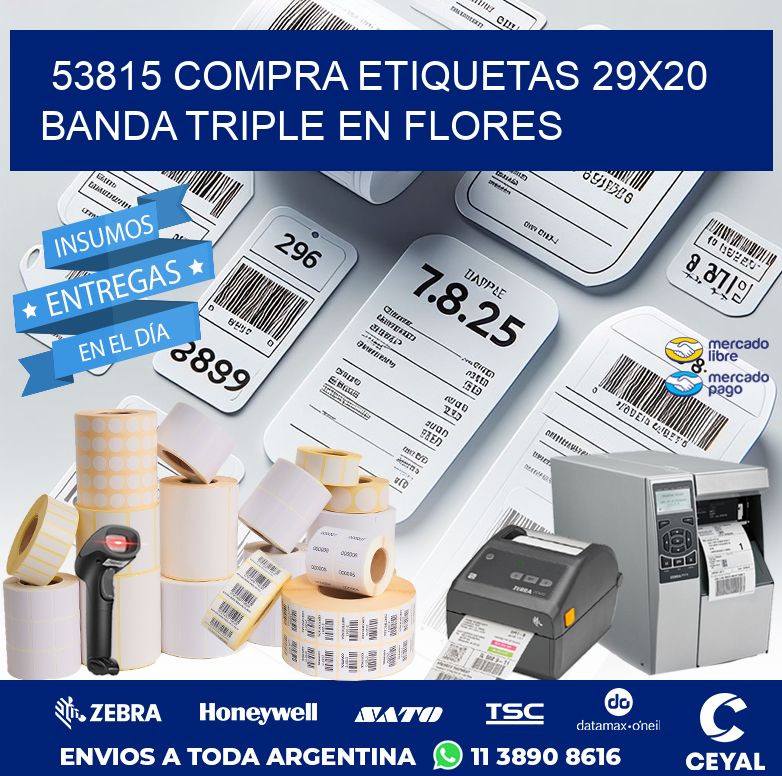 53815 COMPRA ETIQUETAS 29X20 BANDA TRIPLE EN FLORES